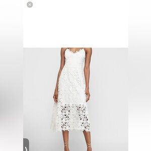 Express White Floral Lace Maxi Dress
